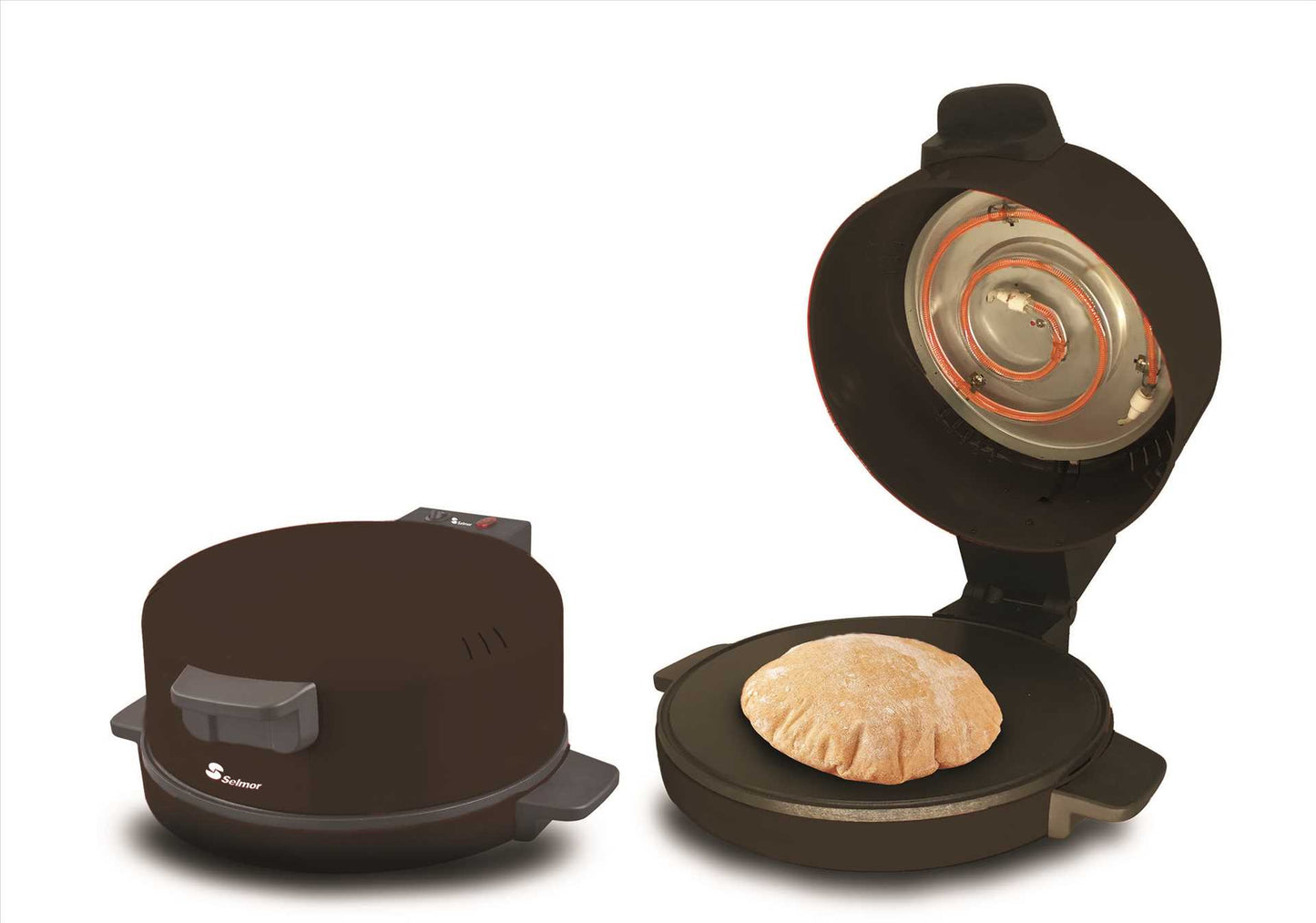 מכשיר להכנת פיתות ופיצות סלמור בצבע אדום