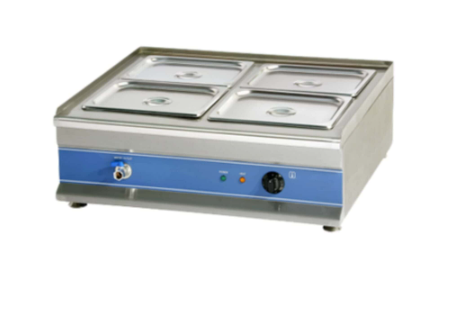 בן מארי 4 תאים מקצועי (חום רטוב) – פס הגשה נירוסטה