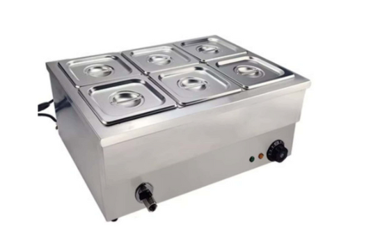 בן מארי 6 תאים מקצועי (חום רטוב) – פס הגשה ענק